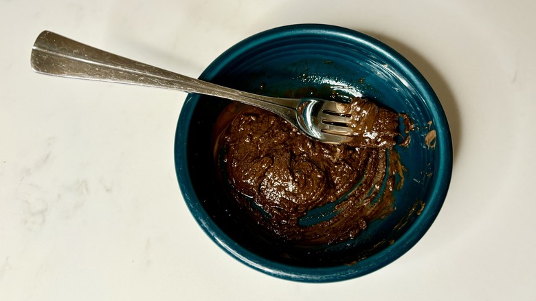 seized chocolate in bowl