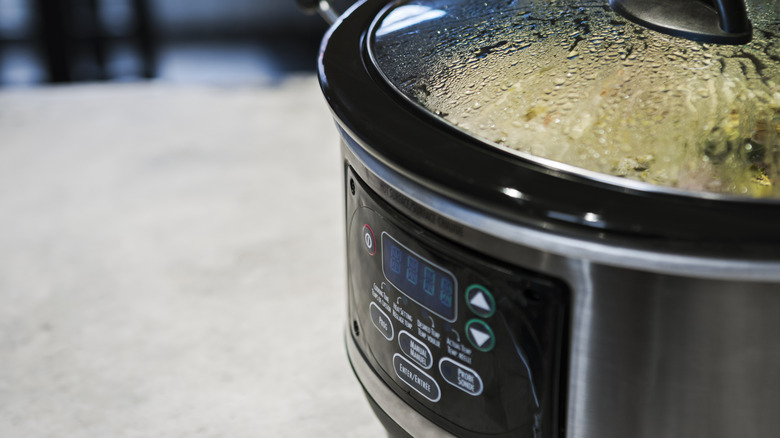 Close-up of slow cooker