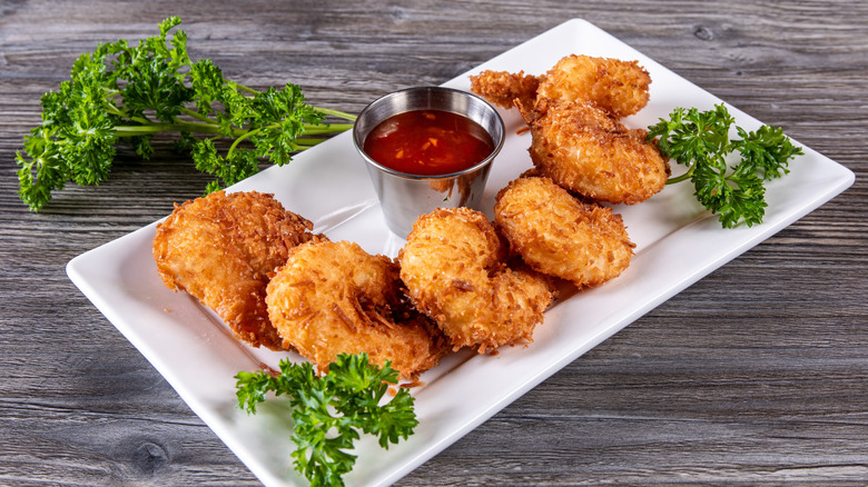 coconut shrimp on plate