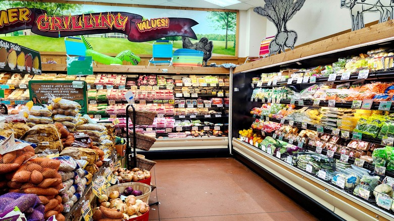 Trader Joe's produce and meat aisles