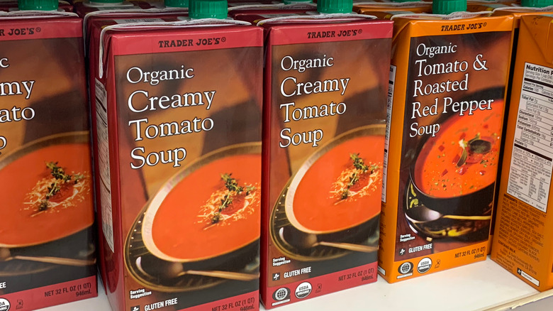 boxes of trader joes tomato soup