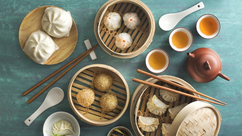 assorted dim sum dishes