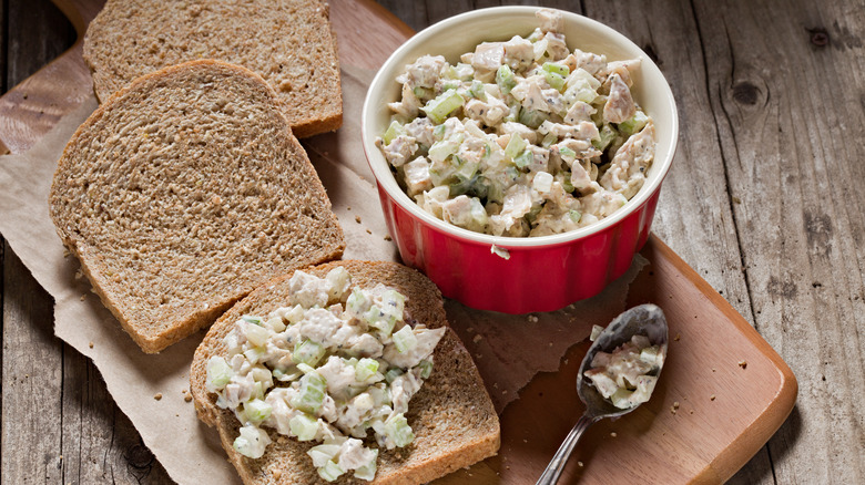 chicken salad on bread