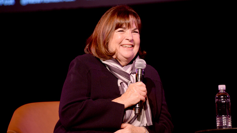 Ina Garten holding microphone 