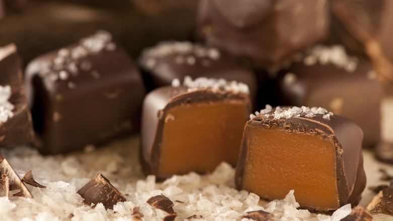 Salted chocolate caramels