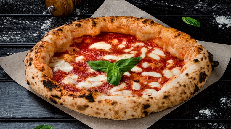 margherita pizza with fresh basil