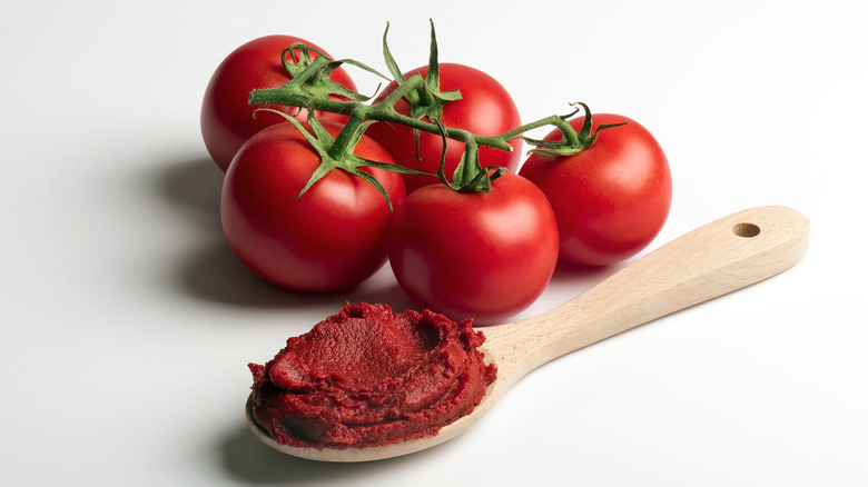 Vine tomatoes and tomato paste