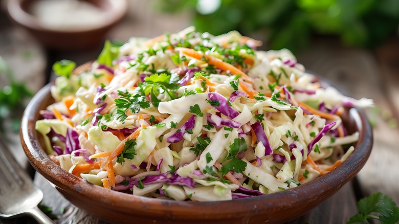 Bowl of Coleslaw with Herbs