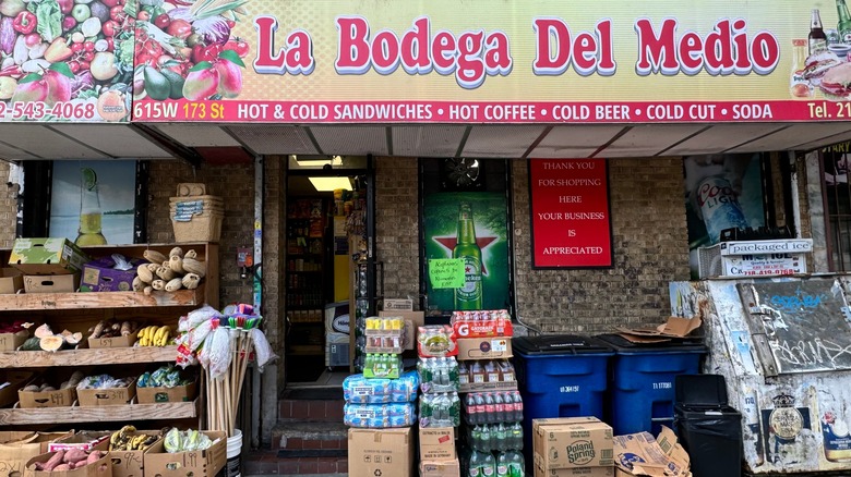 Groceries in front of a bodega