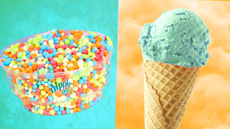 Dippin' Dots versus blue ice cream cone