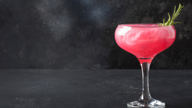 Pink cocktail with edible glitter