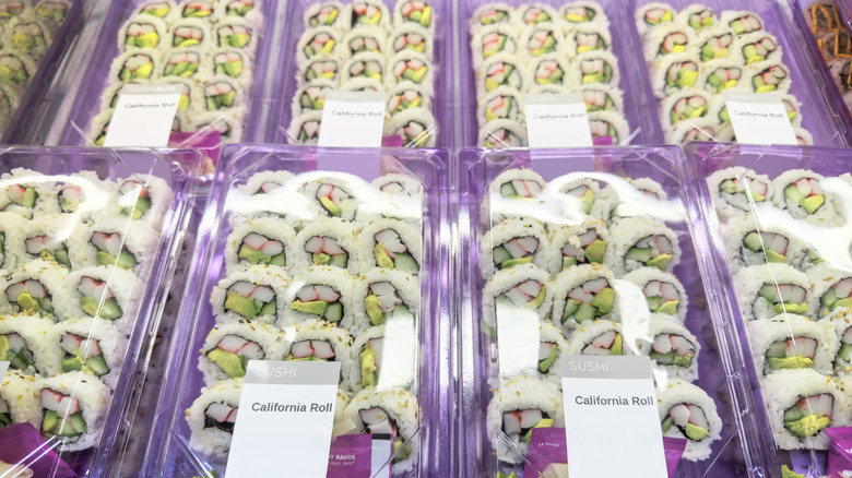 Grocery store sushi cases