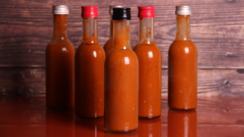 pictured bottle of hot sauce