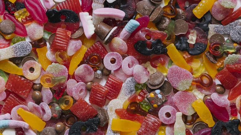 Pile of various candies