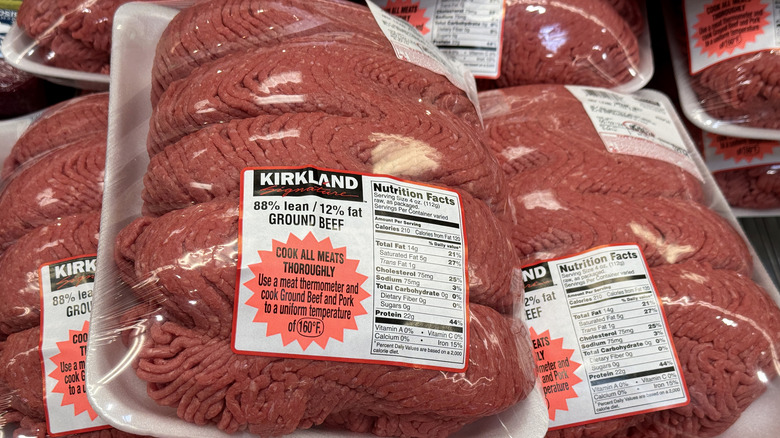 packages of ground beef