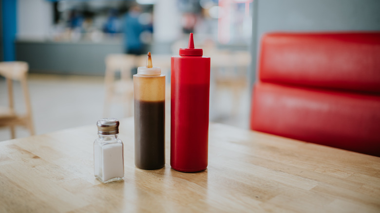 Condiments on a table