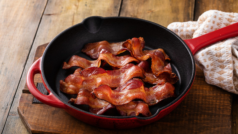 bacon in a cast iron pan