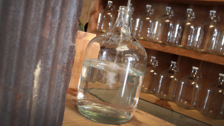 Large jar of moonshine.