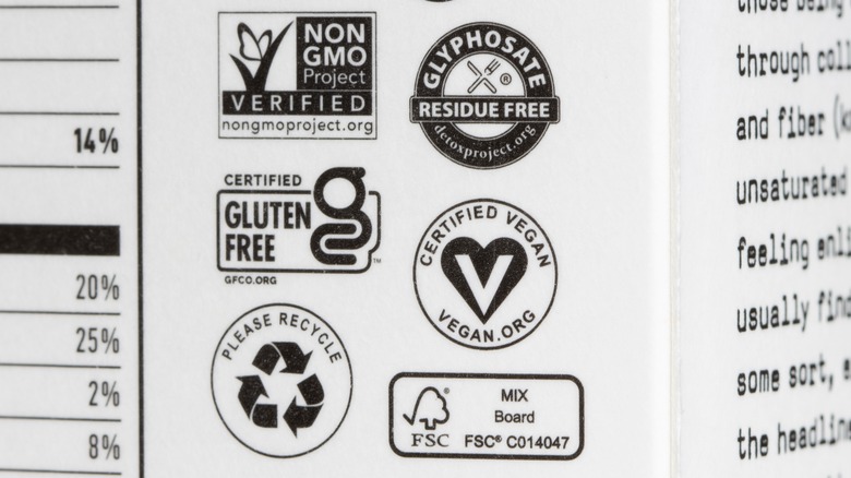 Vegan logo with other certification logos