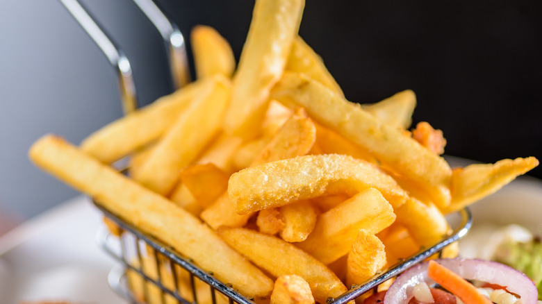 Close up of deep-fryed french fries