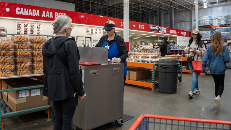 person waiting for Costco sample
