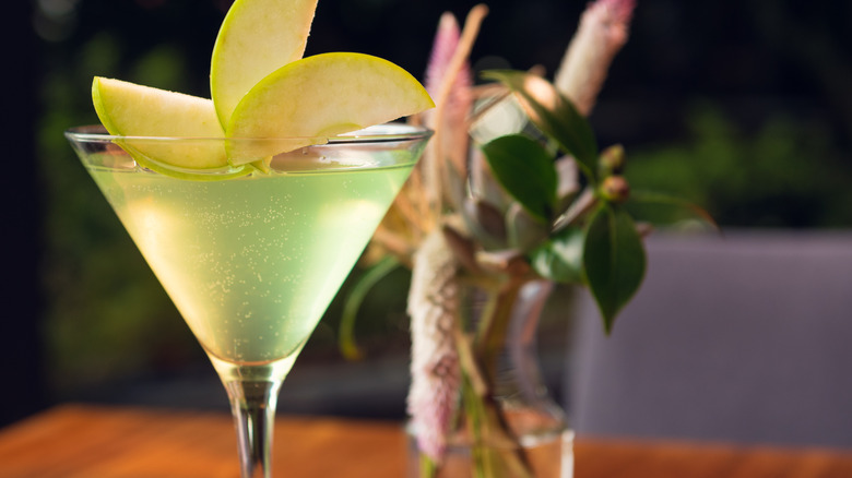 Appletini with decorative background