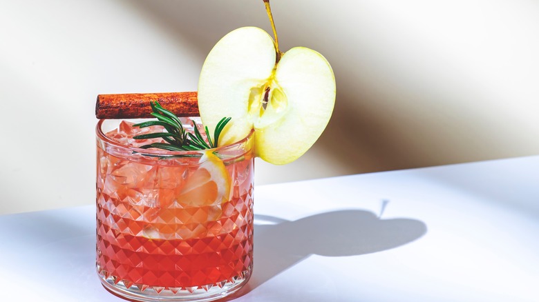 Red apple cocktail drink