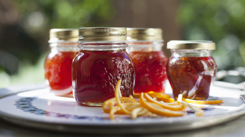 jars of jam and jelly