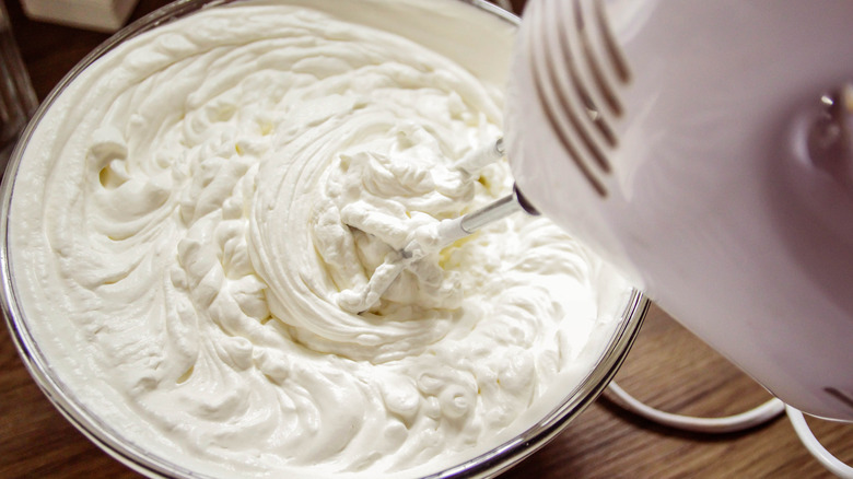 Bowl of whipped cream