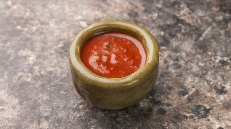 A small bowl of chili paste