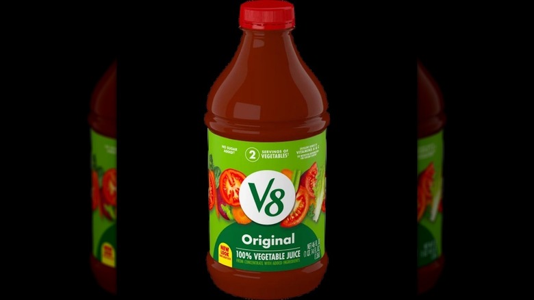 Bottle of Campbell's V8 vegetable juice