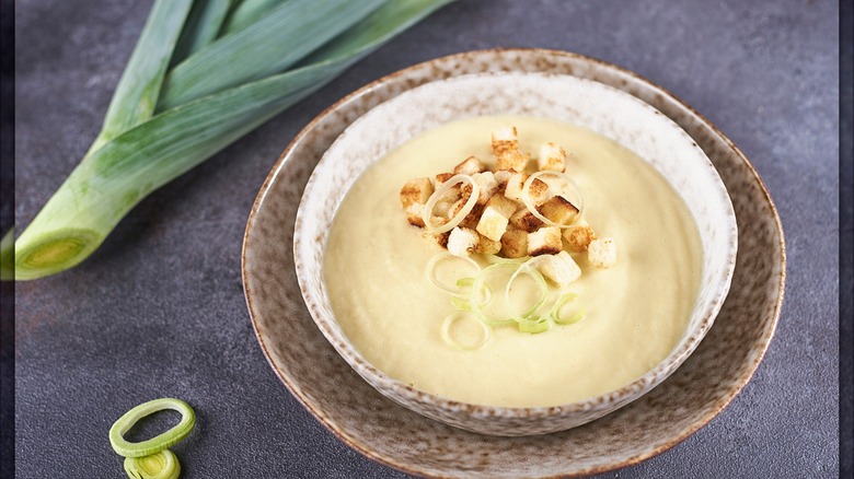 Vichyssoise with leek and croutons