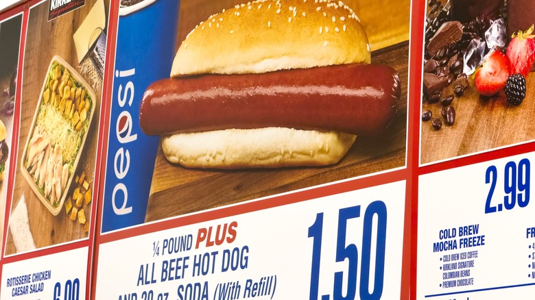 Costco food court menu hot dog