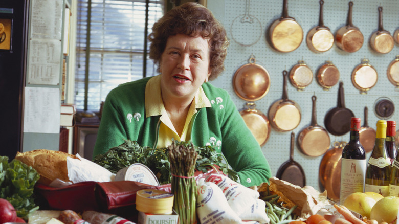 Julia Child with food