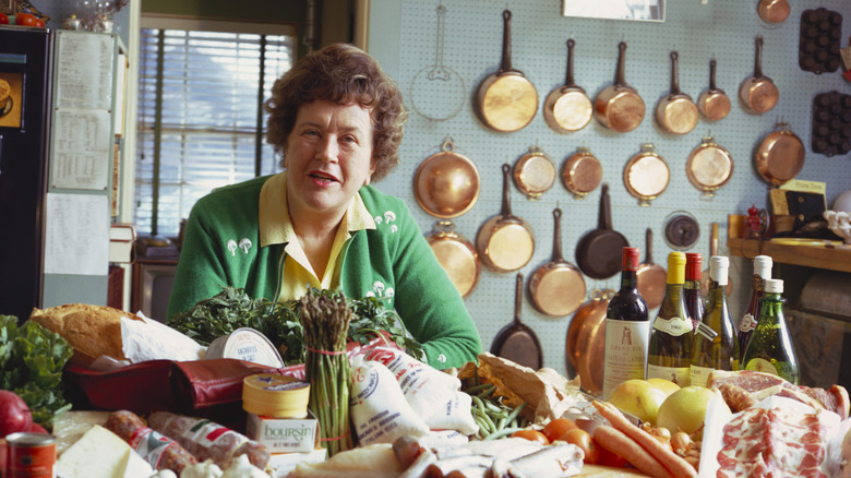 Chef Julia Child in kitchen