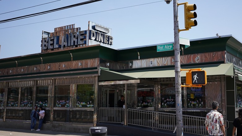 Customers entering Bel Aire Diner