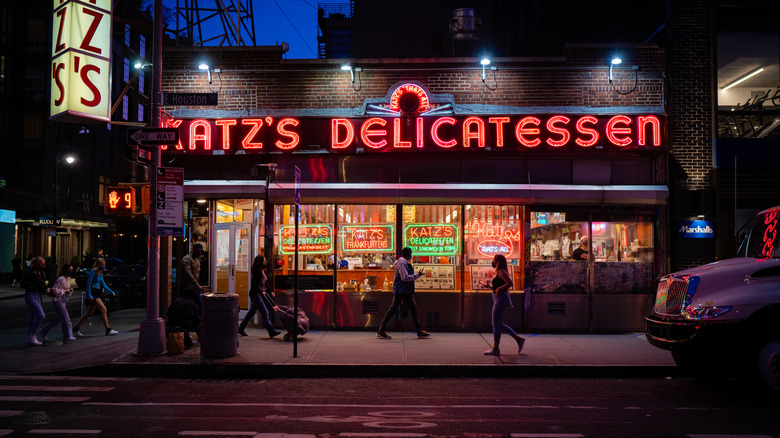 Katz's Deli at night