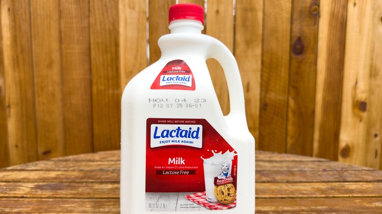 96-ounce Lactaid container on table