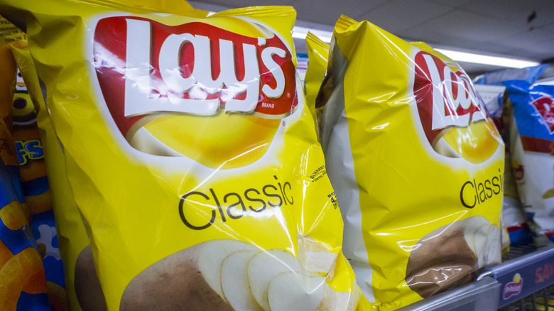 Lay's potato chips on supermarket shelf