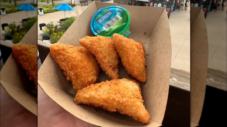 Container of deep-fried ranch fritters