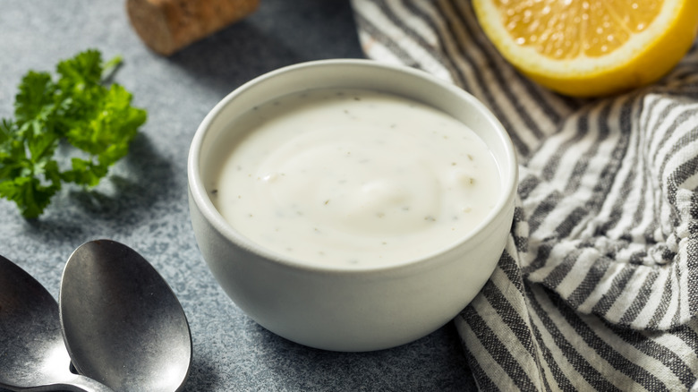 Bowl of ranch dressing