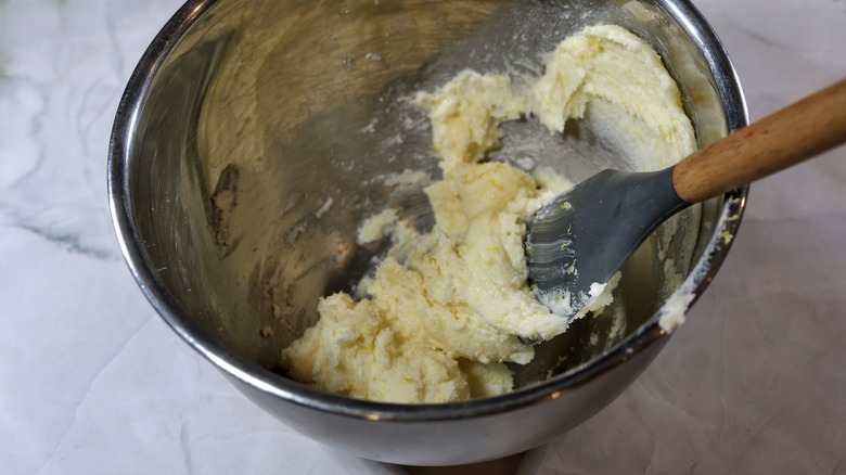 bowl of mixed butter and sugar