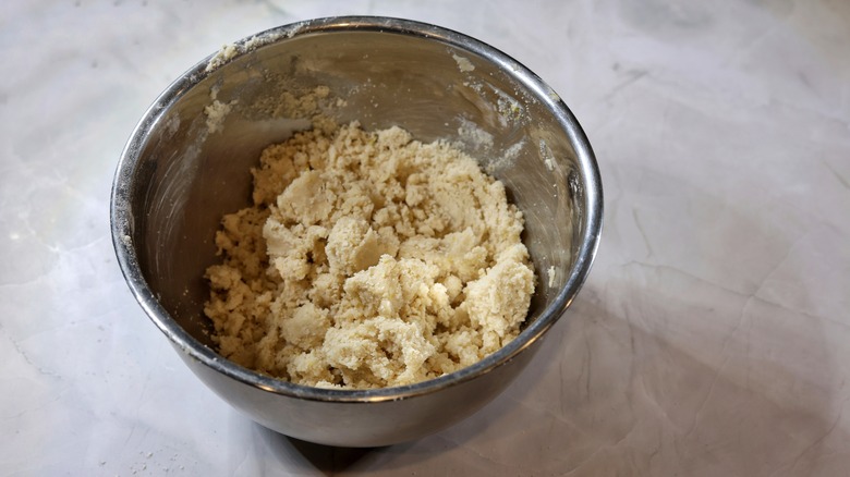 bowl of shortbread dough
