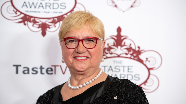 Lidia Bastianich against a white backdrop