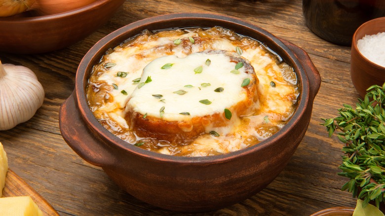 Bowl of French onion soup