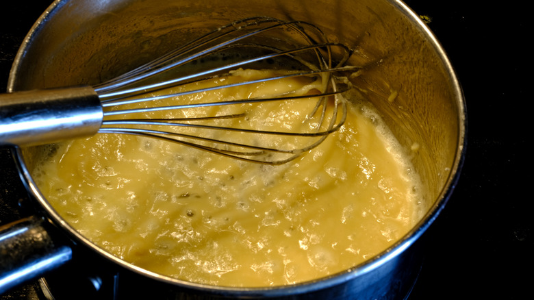 Making a roux with a whisk