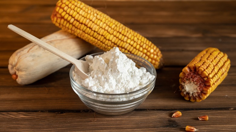 cornstarch and corn on table