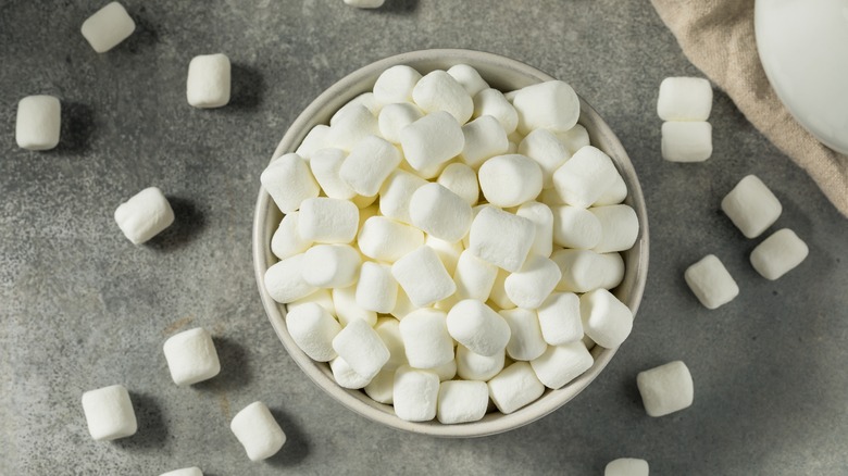 Bowl of mini marshmallows