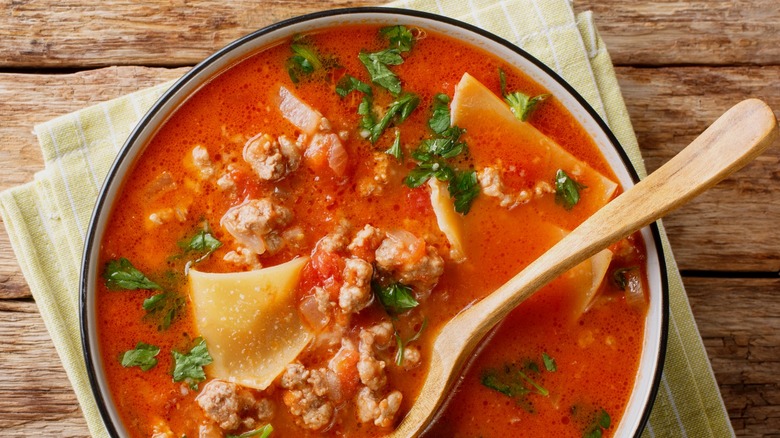 Lasagna soup