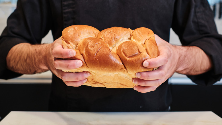 Loaf of fresh brioche bread